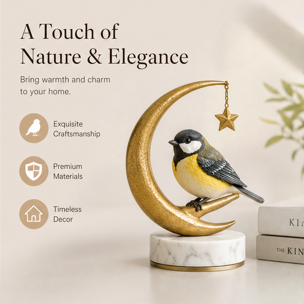 ORISVEULO® Songbird Crescent Moon Figurine