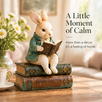 ORISVEULO® Reading Rabbit Book Figurine