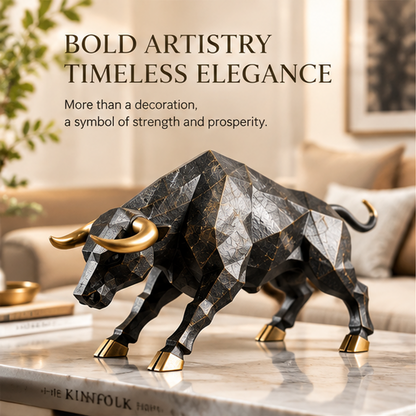 ORISVEULO® Black & Gold Charging Bull Figurine