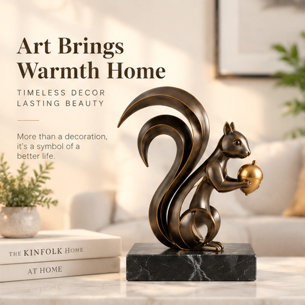 ORISVEULO® Black & Gold Peacock Sculpture