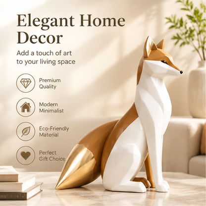 ORISVEULO® White & Gold Fox Figurine