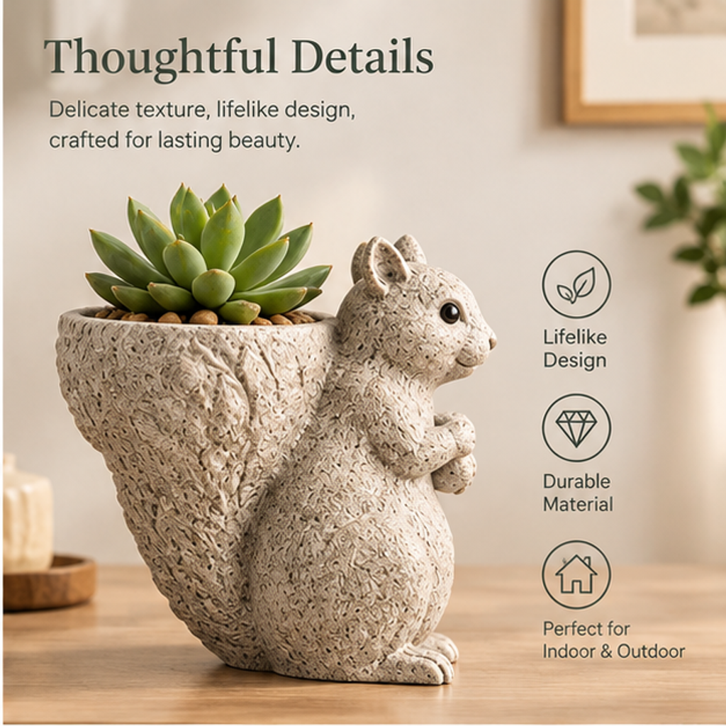 ORISVEULO® Squirrel Succulent Planter