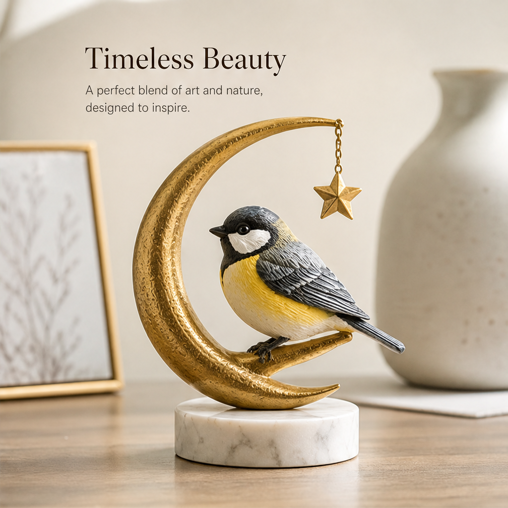 ORISVEULO® Songbird Crescent Moon Figurine