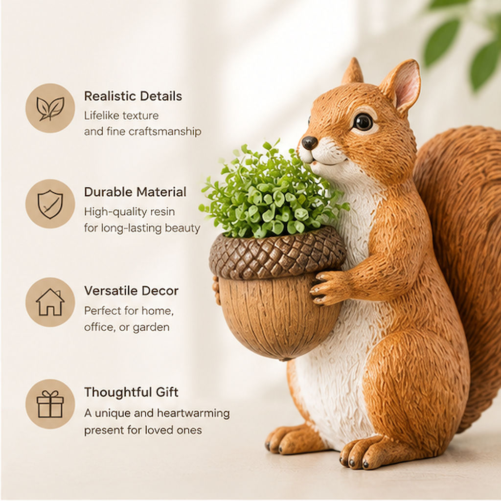 ORISVEULO® Squirrel Planter Figurine