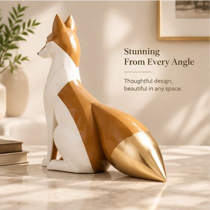 ORISVEULO® White & Gold Fox Figurine