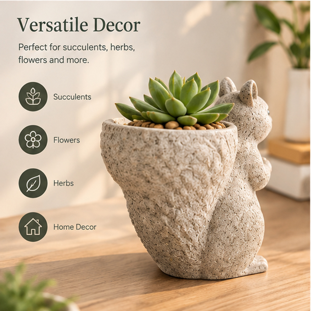 ORISVEULO® Squirrel Succulent Planter