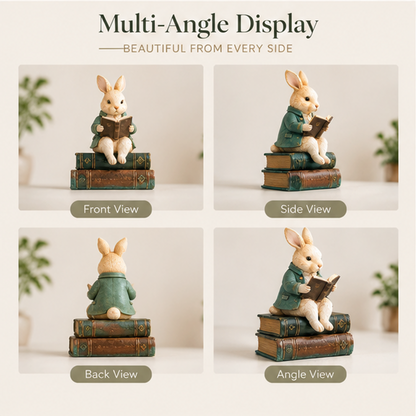ORISVEULO® Reading Rabbit Book Figurine