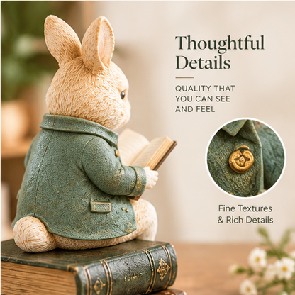 ORISVEULO® Reading Rabbit Book Figurine