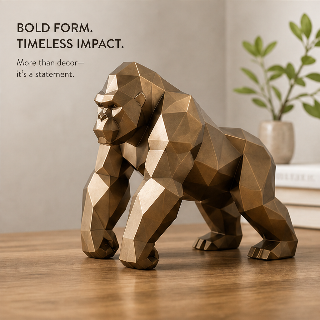 ORISVEULO® Geometric Gorilla Sculpture