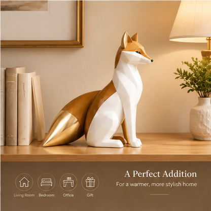ORISVEULO® White & Gold Fox Figurine