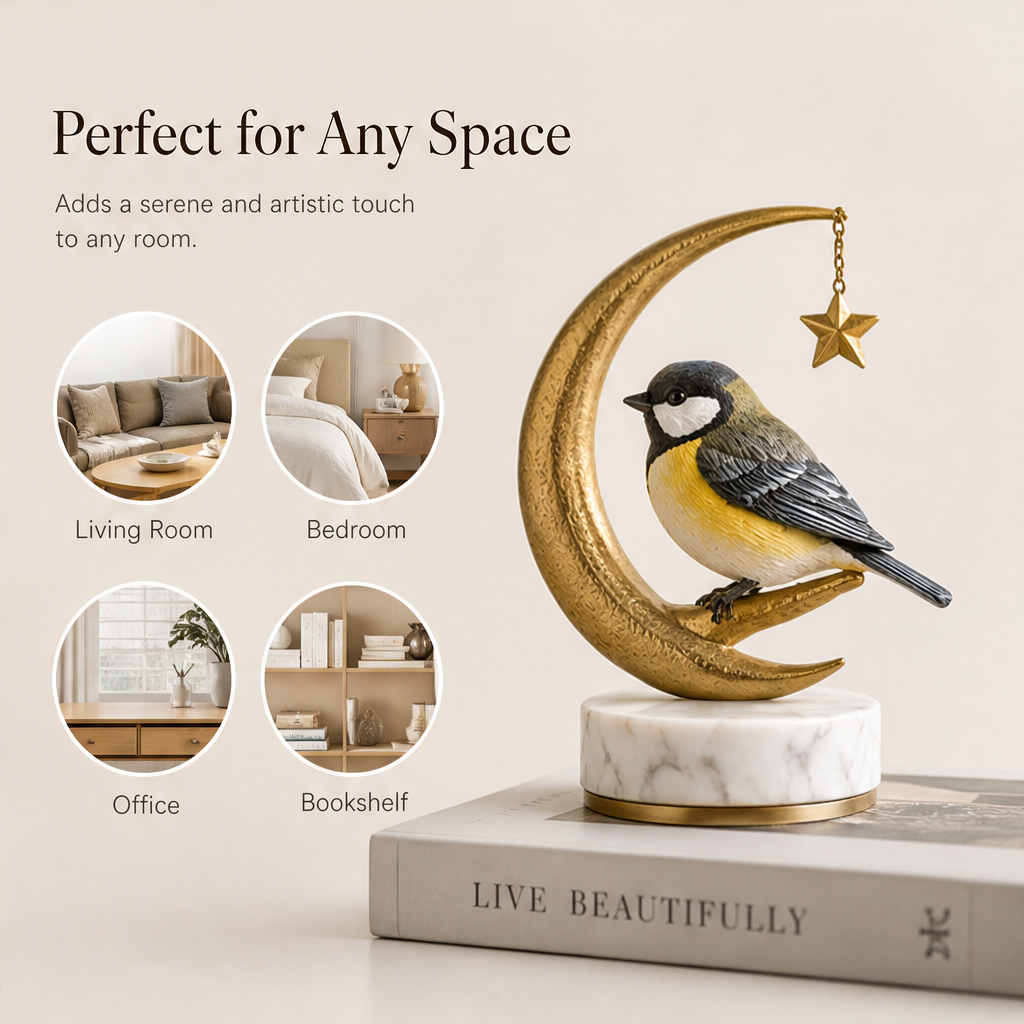 ORISVEULO® Songbird Crescent Moon Figurine