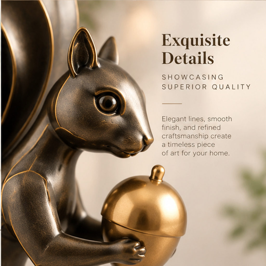 ORISVEULO® Black & Gold Peacock Sculpture